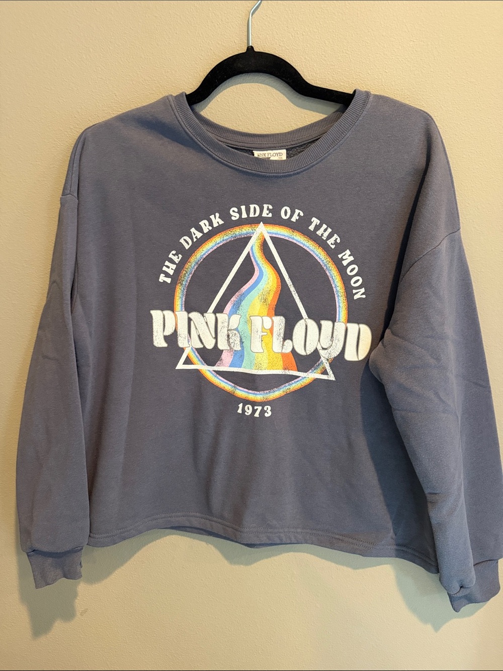 Pink Floyd Gray Crewneck with Multicolor Prism Logo